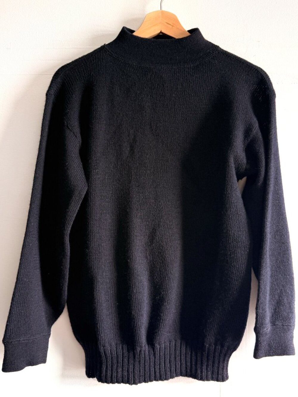 Vintage 1987 US Military Navy 100% Wool Mock Neck Sweater Medium
